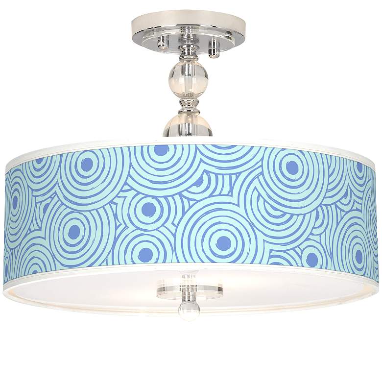 Image 1 Circle Daze Giclee 16" Wide Semi-Flush Ceiling Light