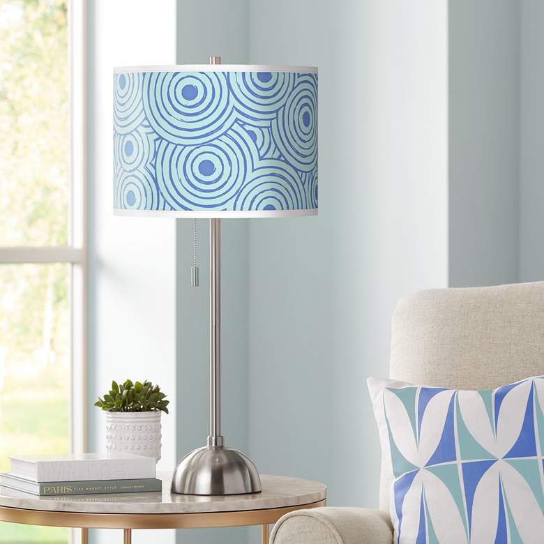 Image 1 Circle Daze Giclee Brushed Nickel Table Lamp