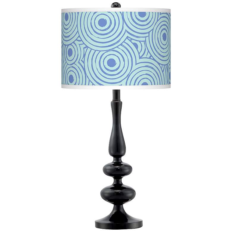 Image 1 Circle Daze Giclee Paley Black Table Lamp