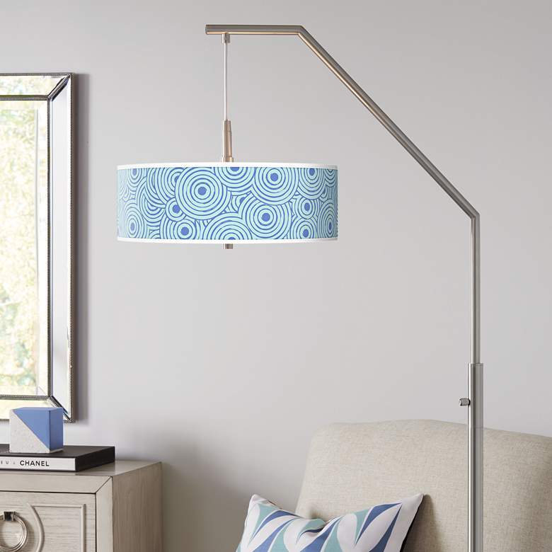 Image 1 Circle Daze Giclee Shade Arc Floor Lamp