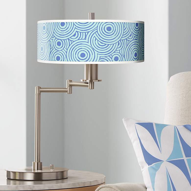 Image 1 Circle Daze Giclee Shade LED Swing Arm Desk Lamp