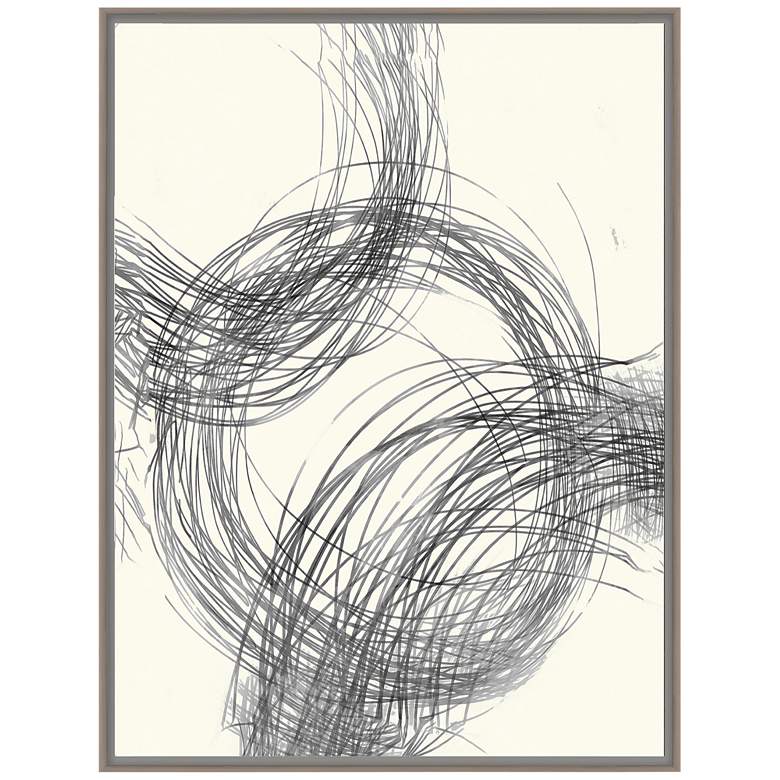 Image 1 Circle Lines I 41 3/4 inchH Abstract Framed Canvas Wall Art