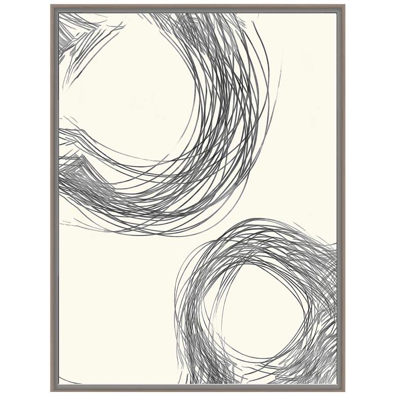 Image 1 Circle Lines II 41 3/4 inchH Abstract Framed Canvas Wall Art