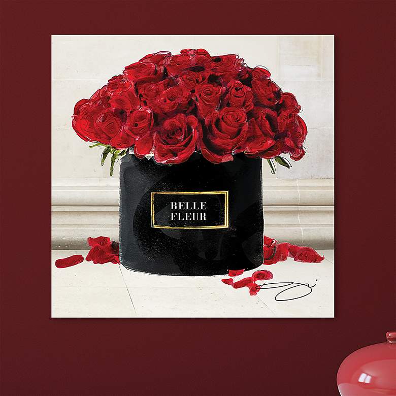 Image 1 Circle of Roses 27 1/4" Square Glass Graphic Wall Art