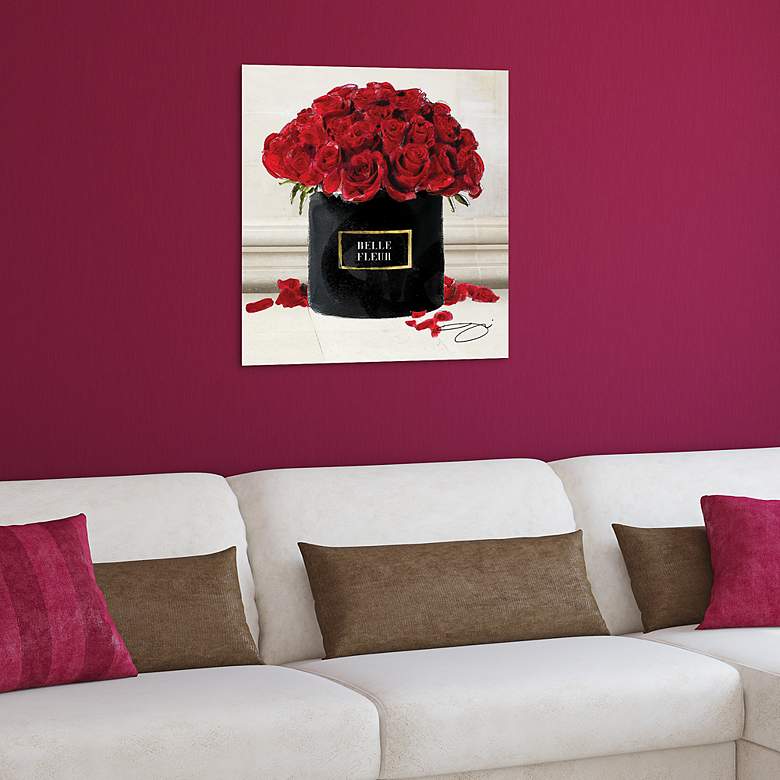Image 5 Circle of Roses 27 1/4" Square Glass Graphic Wall Art more views