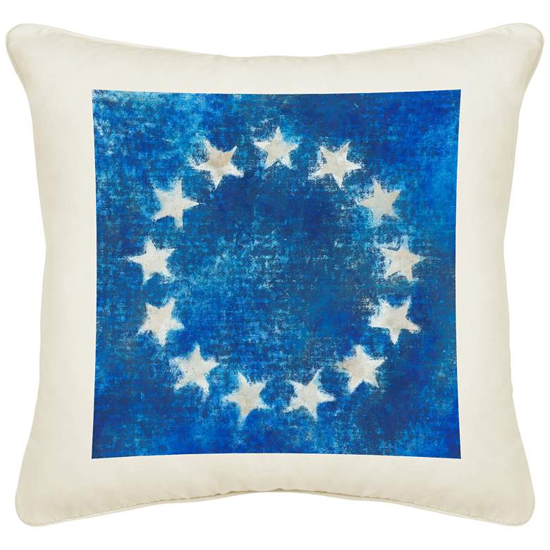 Image 1 Circle of Stars Cream Canvas 18 inchW Pillow