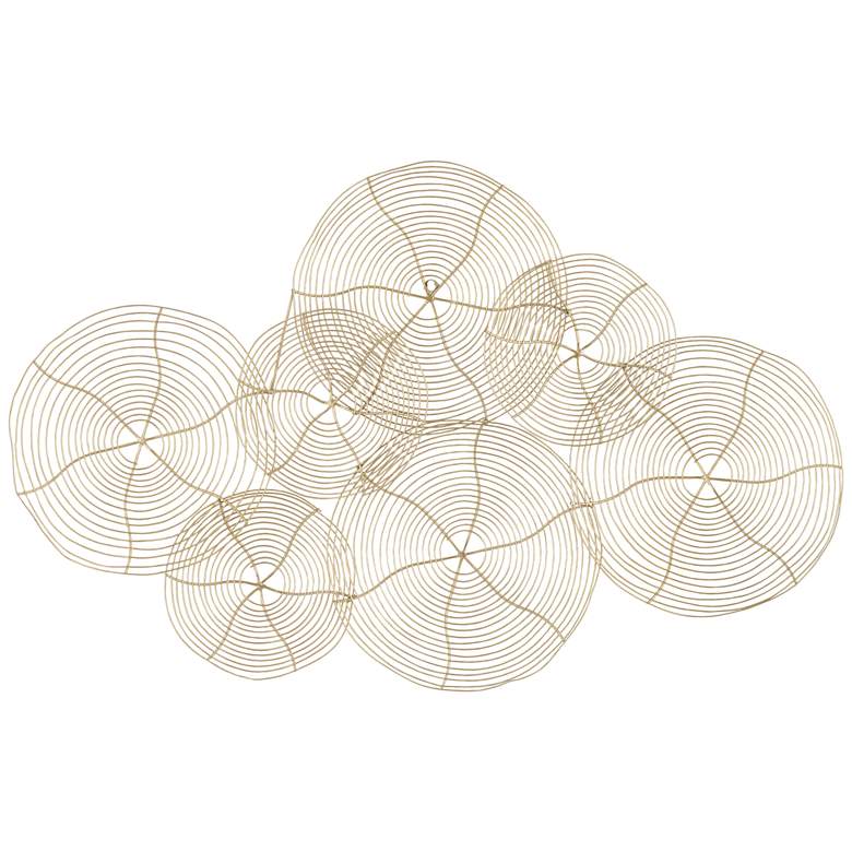 Image 2 Circle Overlap 36" Wide Glossy Gold Metal Wall Art