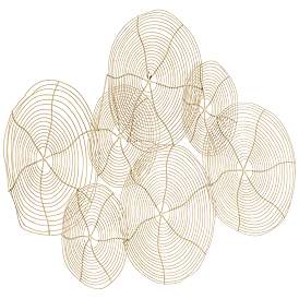 Image4 of Circle Overlap 36" Wide Glossy Gold Metal Wall Art more views