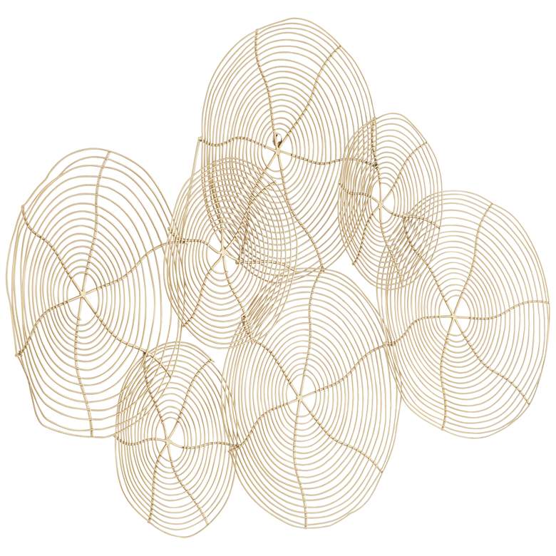 Image 4 Circle Overlap 36" Wide Glossy Gold Metal Wall Art more views