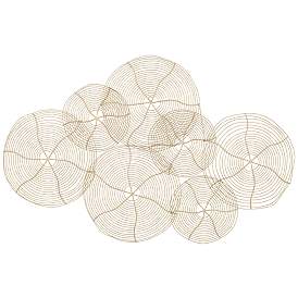 Image5 of Circle Overlap 36" Wide Glossy Gold Metal Wall Art more views