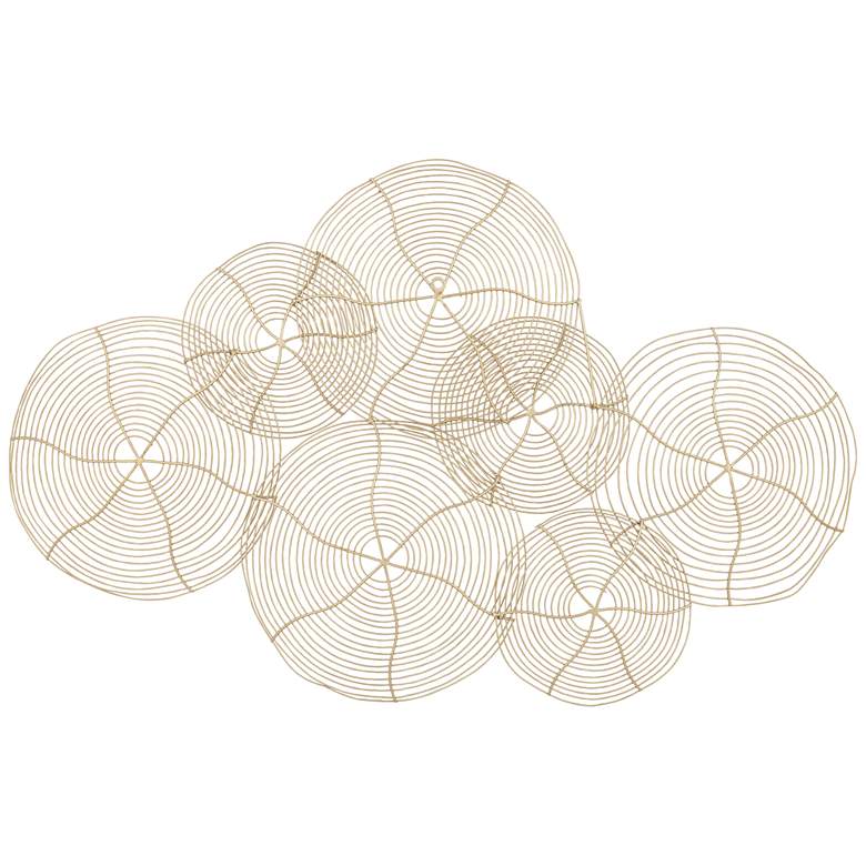 Image 5 Circle Overlap 36 inch Wide Glossy Gold Metal Wall Art more views