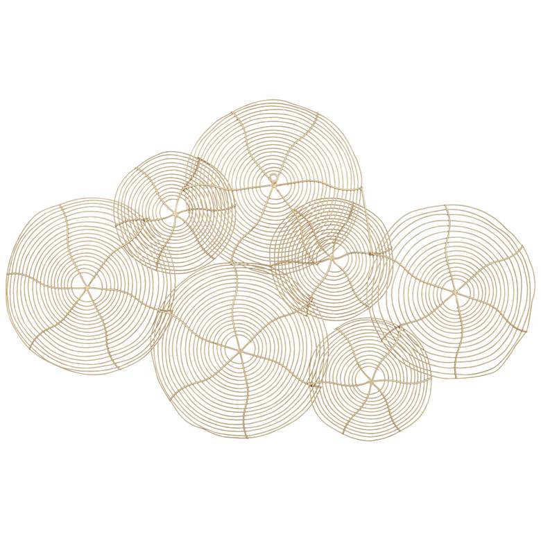 Image 5 Circle Overlap 36" Wide Glossy Gold Metal Wall Art more views