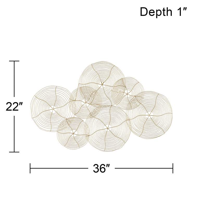 Image 6 Circle Overlap 36" Wide Glossy Gold Metal Wall Art more views