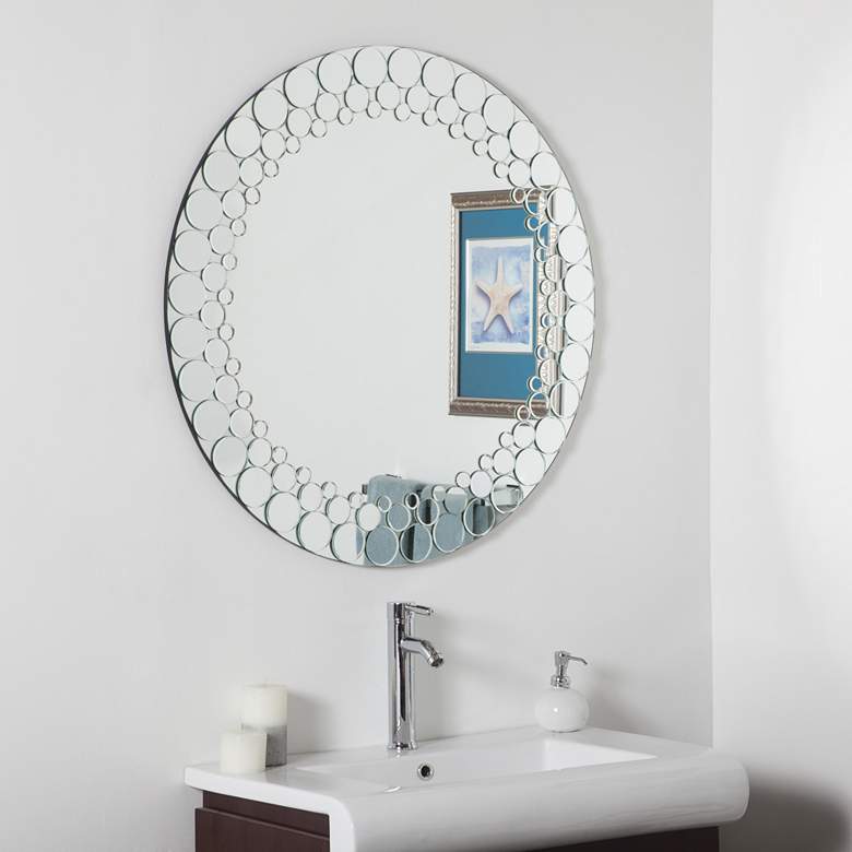 Image 1 Circles 35 inch Round Frameless Bathroom Wall Mirror