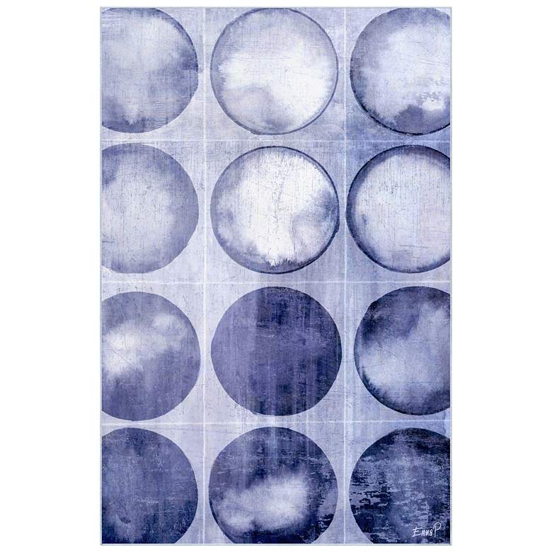 Image 1 Circles of Blue I Washable Geometric Art Area Rug size 5'x8'