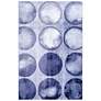 Circles of Blue I Washable Geometric Art Area Rug size 5'x8'