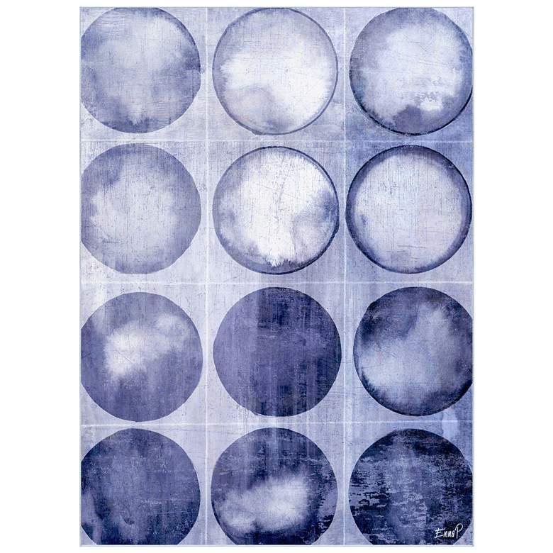 Image 1 Circles of Blue I Washable Geometric Art Area Rug size 8'x10'