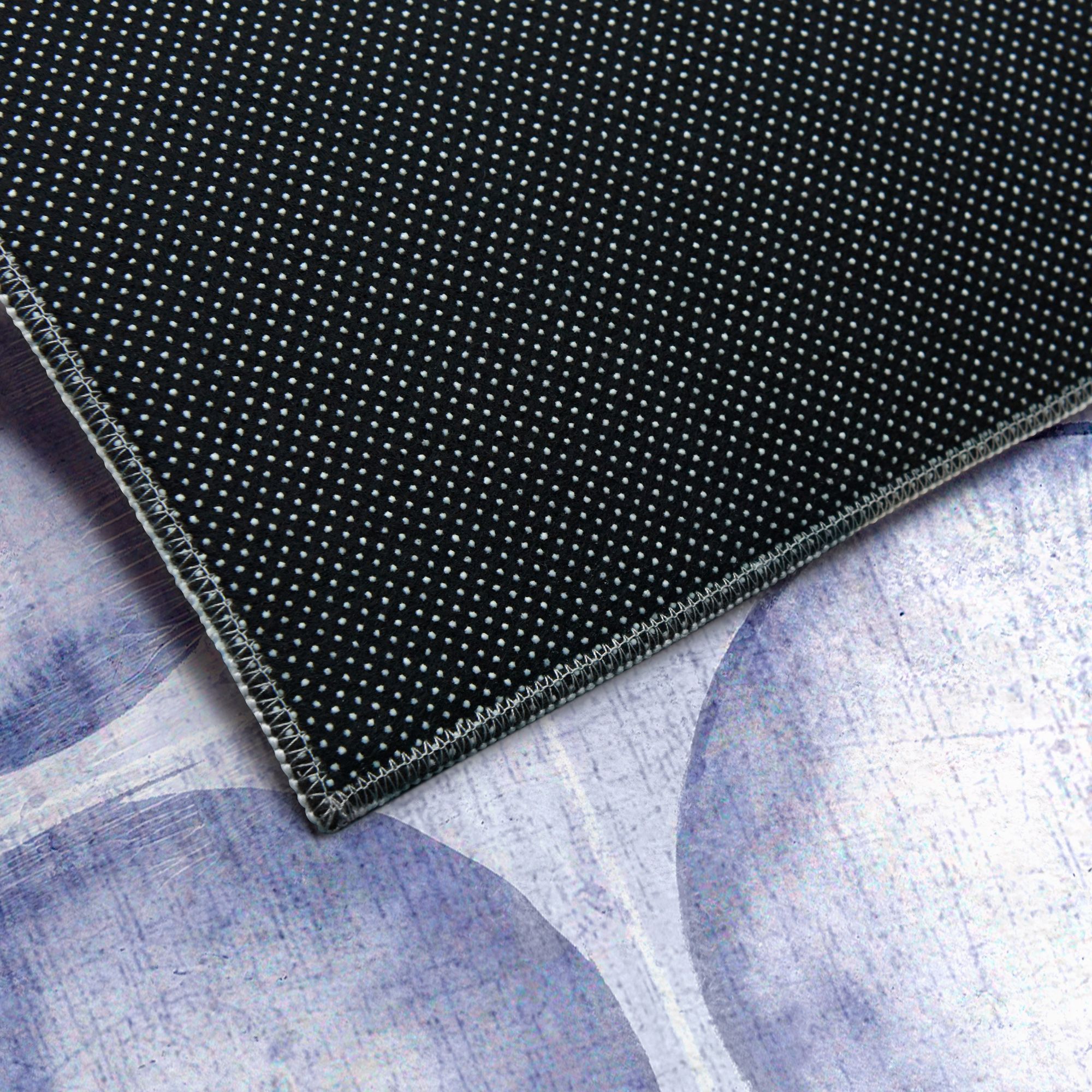 Image 4 Circles of Blue I Washable Geometric Art Area Rug size 8'x10' more views