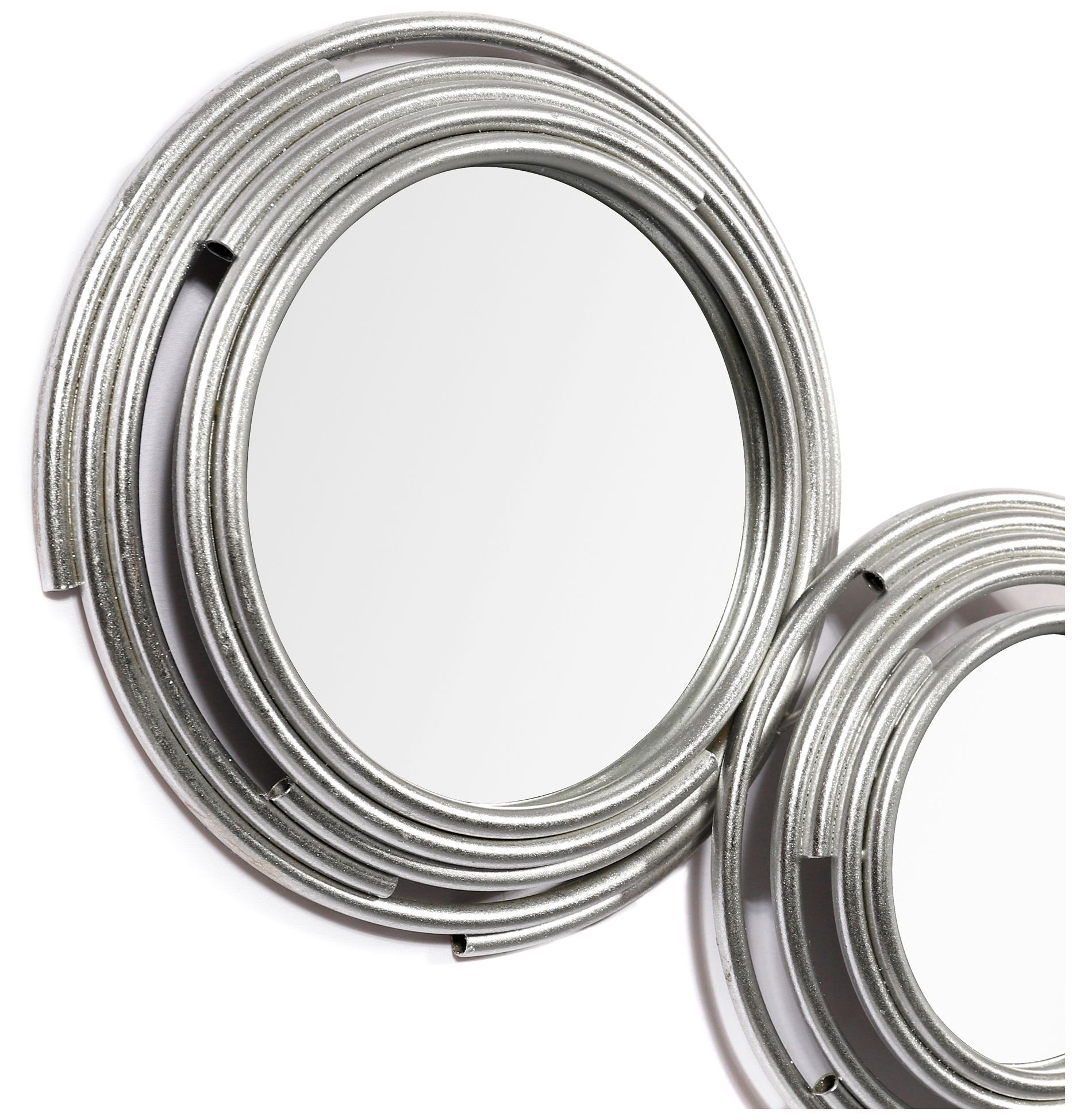 Image 4 Circles of Reflection" Circle Array Mirrors in Metal Frame, Set of 2 more views