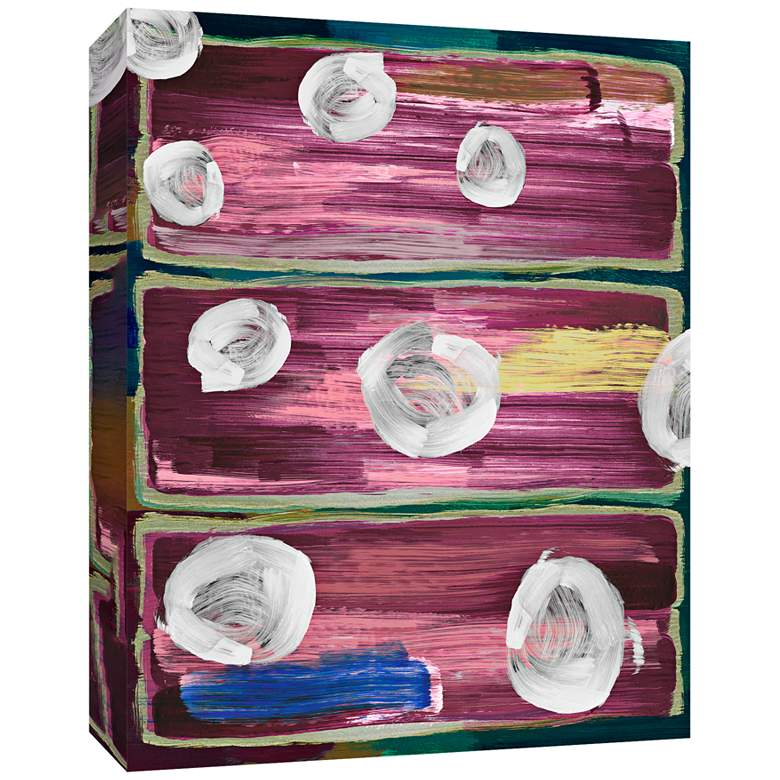 Image 1 Circles on Crimson 24" High Canvas Wall Art