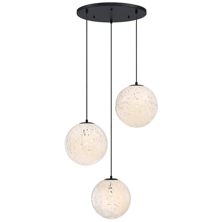 Image 1 Circo 3-Light 12 in. Matte Black Modern Globe Chandelier for Entryways