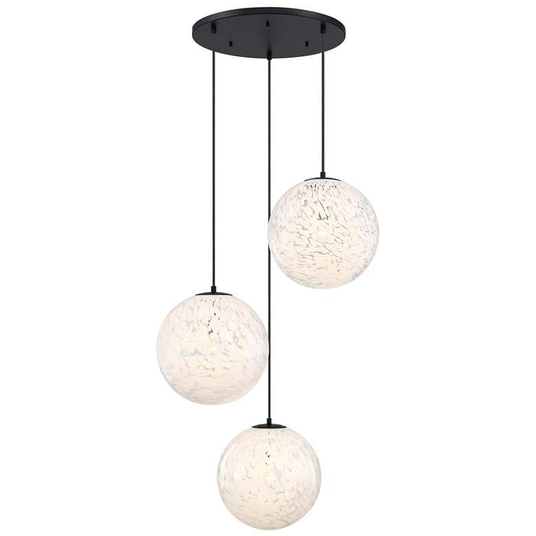 Image 1 Circo 3-Light 14 in. Matte Black Modern Globe Chandelier for Entryways