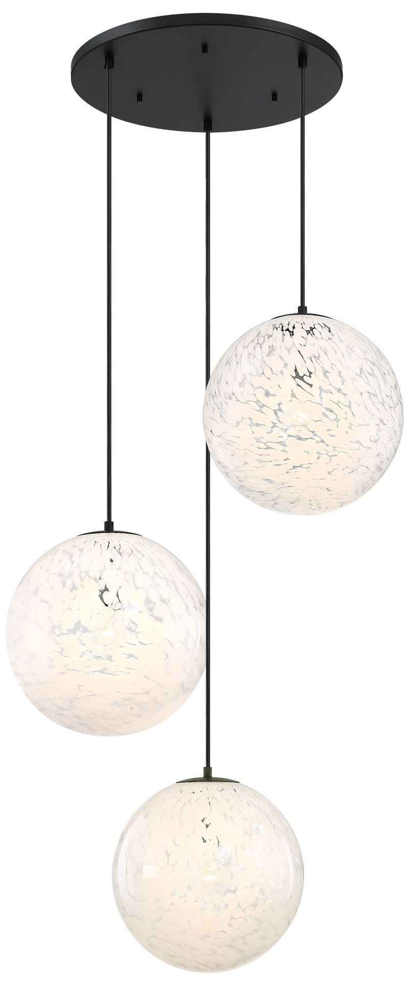 Image 6 Circo 3-Light 14 in. Matte Black Modern Globe Chandelier for Entryways more views