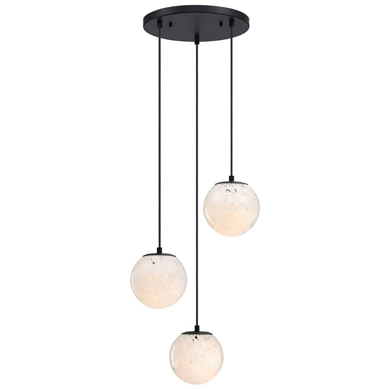 Image 1 Circo 3-Light 7 in. Matte Black Modern Globe Chandelier for Entryways
