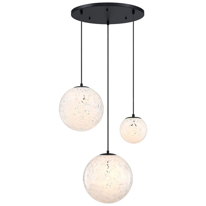 Image 1 Circo 3-Light Matte Black Modern Globe Chandelier for Entryways