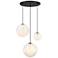 Circo 3-Light Matte Black Modern Globe Chandelier for Entryways