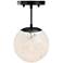 Circo 7 in. 1-Light Matte Black Modern Semi-Flush Mount with Glass Shade
