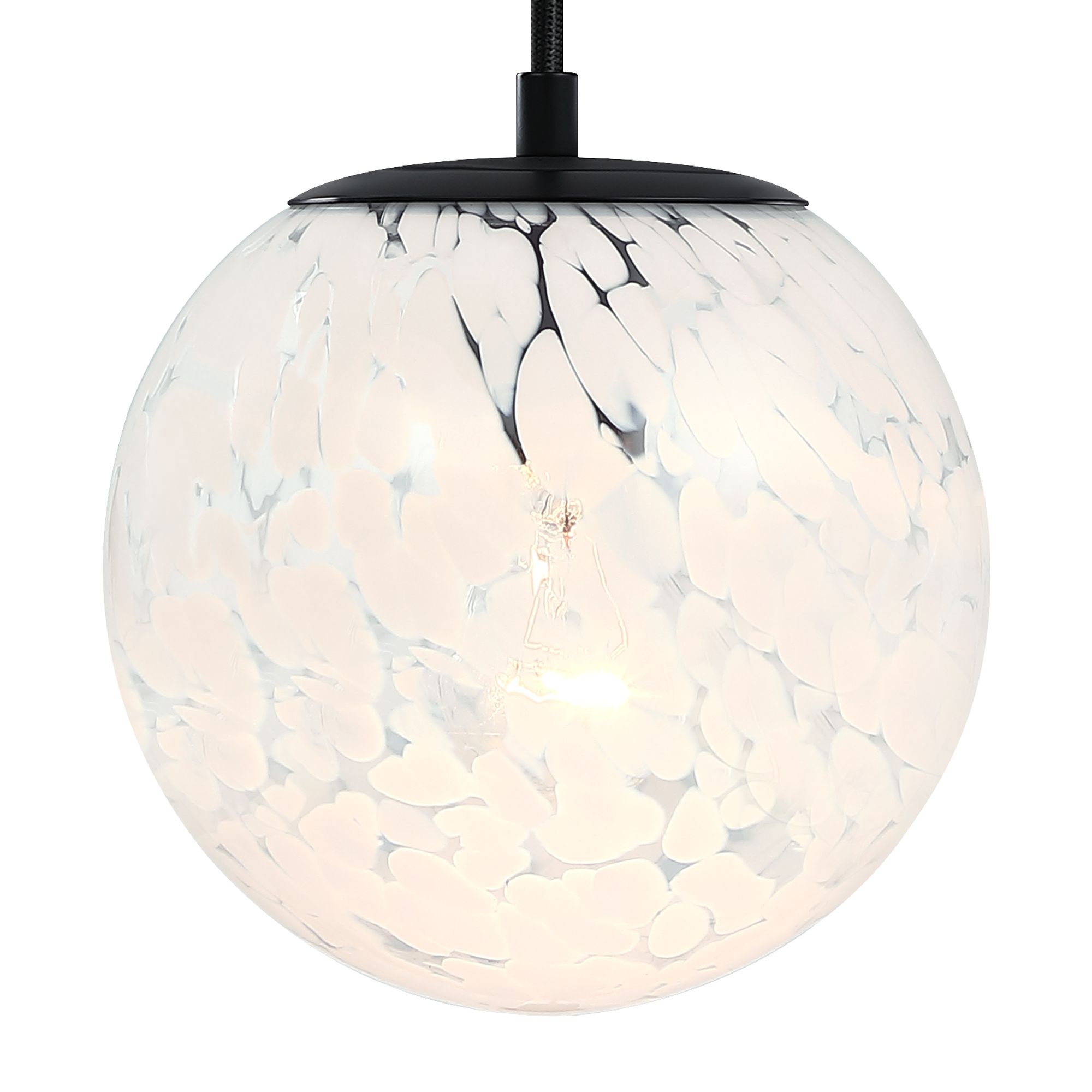 Image 3 Circo 7 in. 1-Light Matte Black Modern Semi-Flush Mount with Glass Shade more views