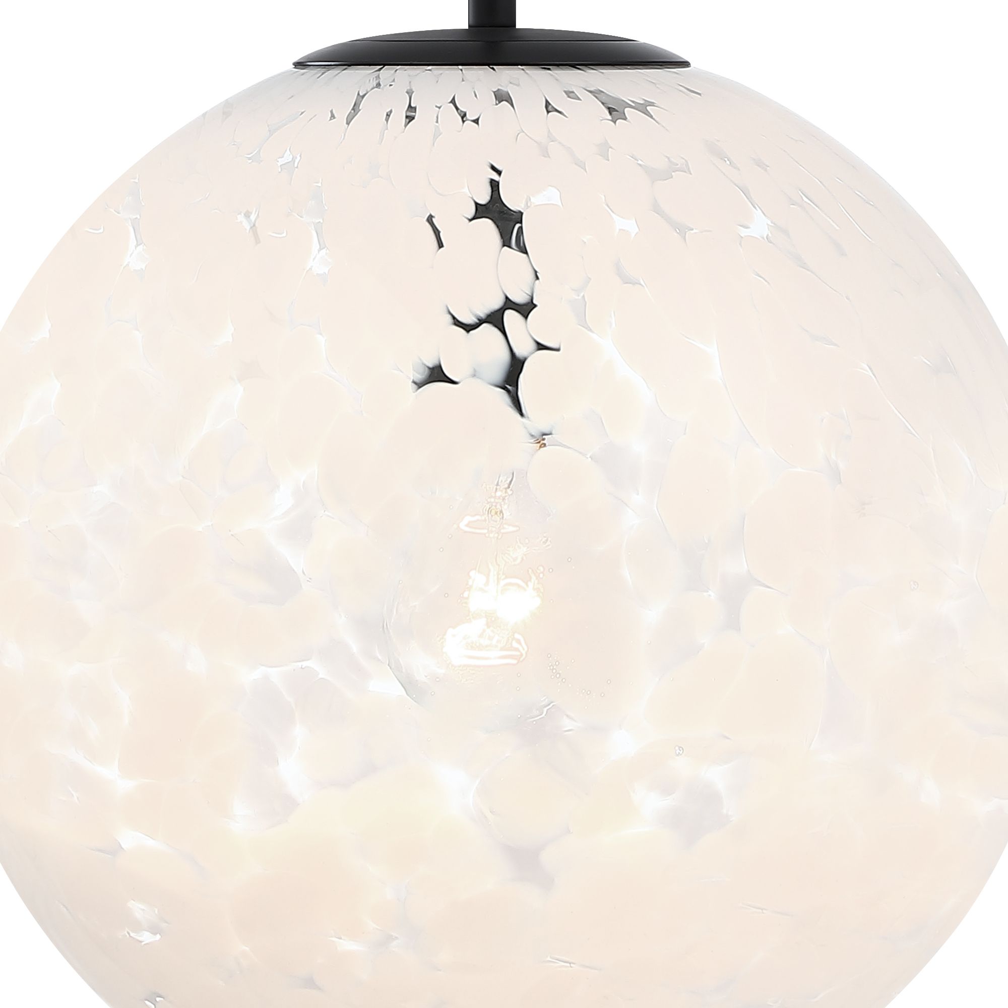 Image 3 Circo Modern Matte Black 12 in. Globe Pendant with White Art Glass Shade more views