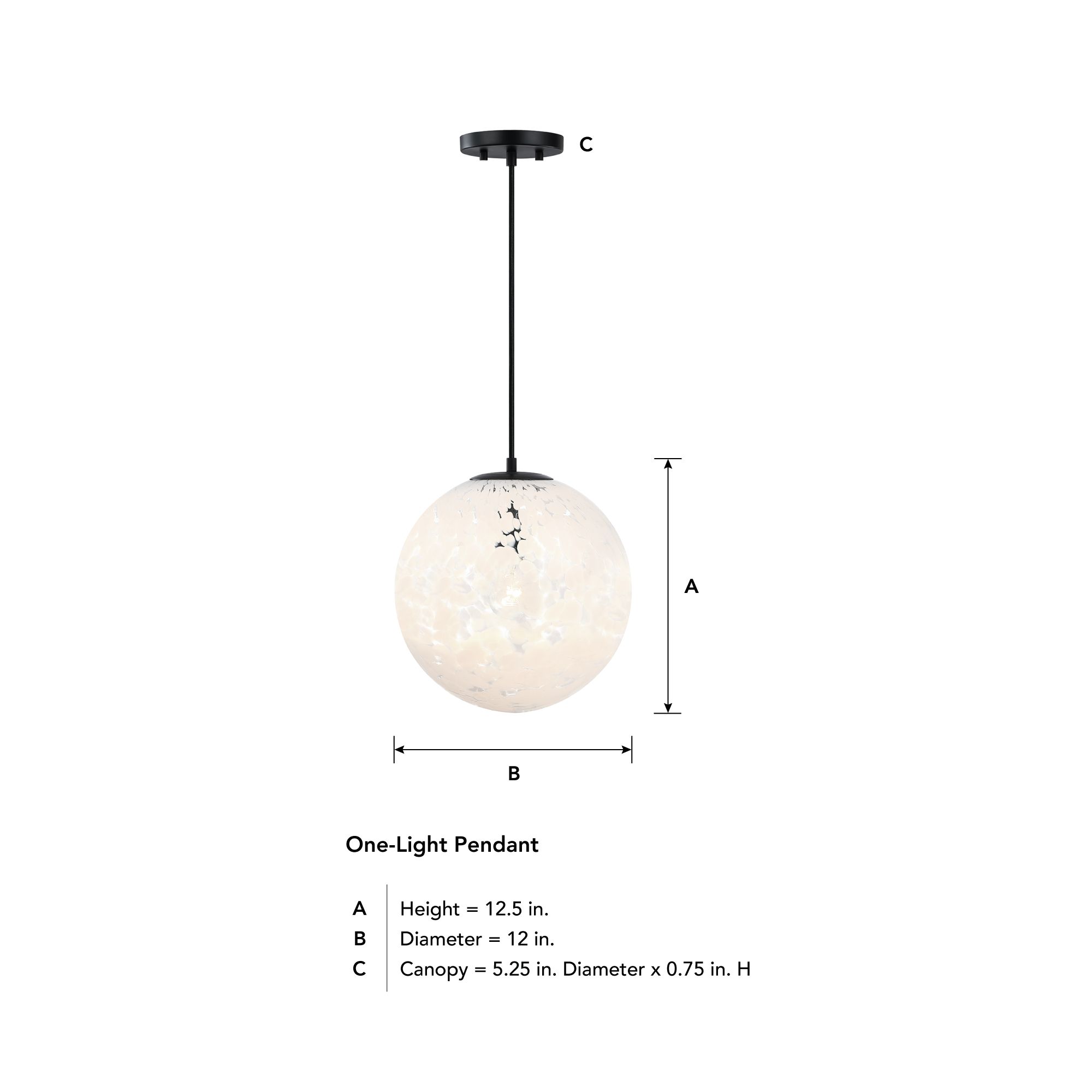 Image 7 Circo Modern Matte Black 12 in. Globe Pendant with White Art Glass Shade more views