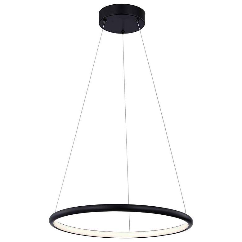 Image 1 Circola 17" Wide Matte Black Ring LED Pendant