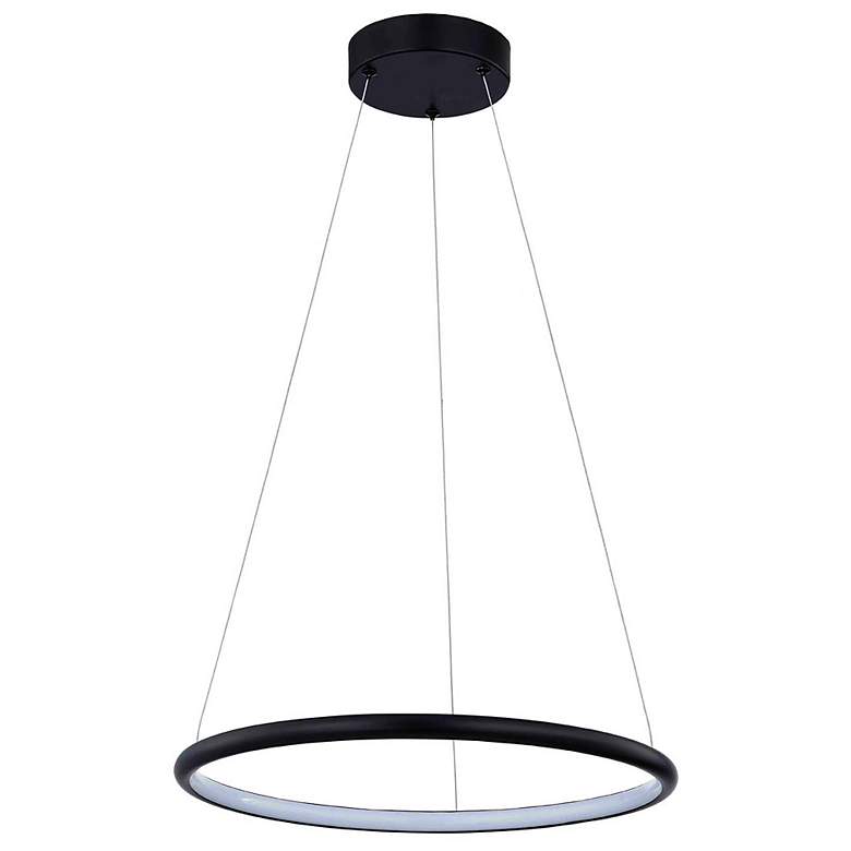 Image 2 Circola 17" Wide Matte Black Ring LED Pendant more views