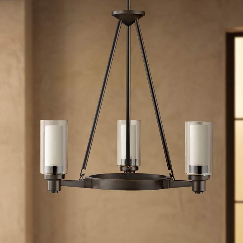 Image 1 Circolo 22" Wide Olde Bronze Wagon Wheel Chandelier