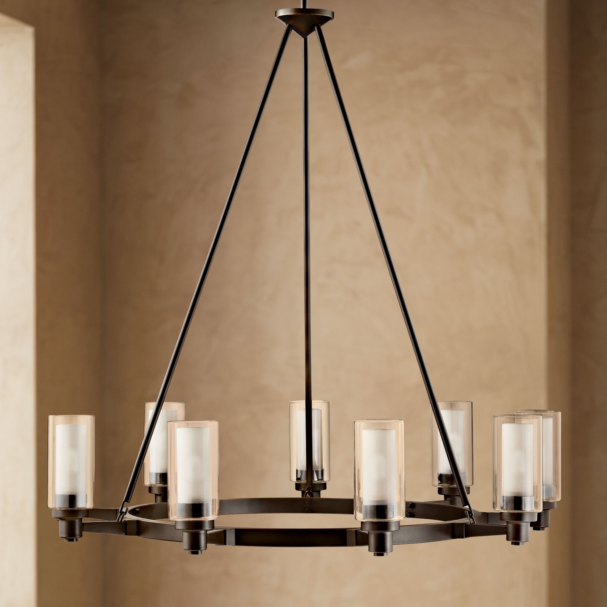 Arts And Crafts Mission, Wagon Wheel Chandeliers Lamps Plus