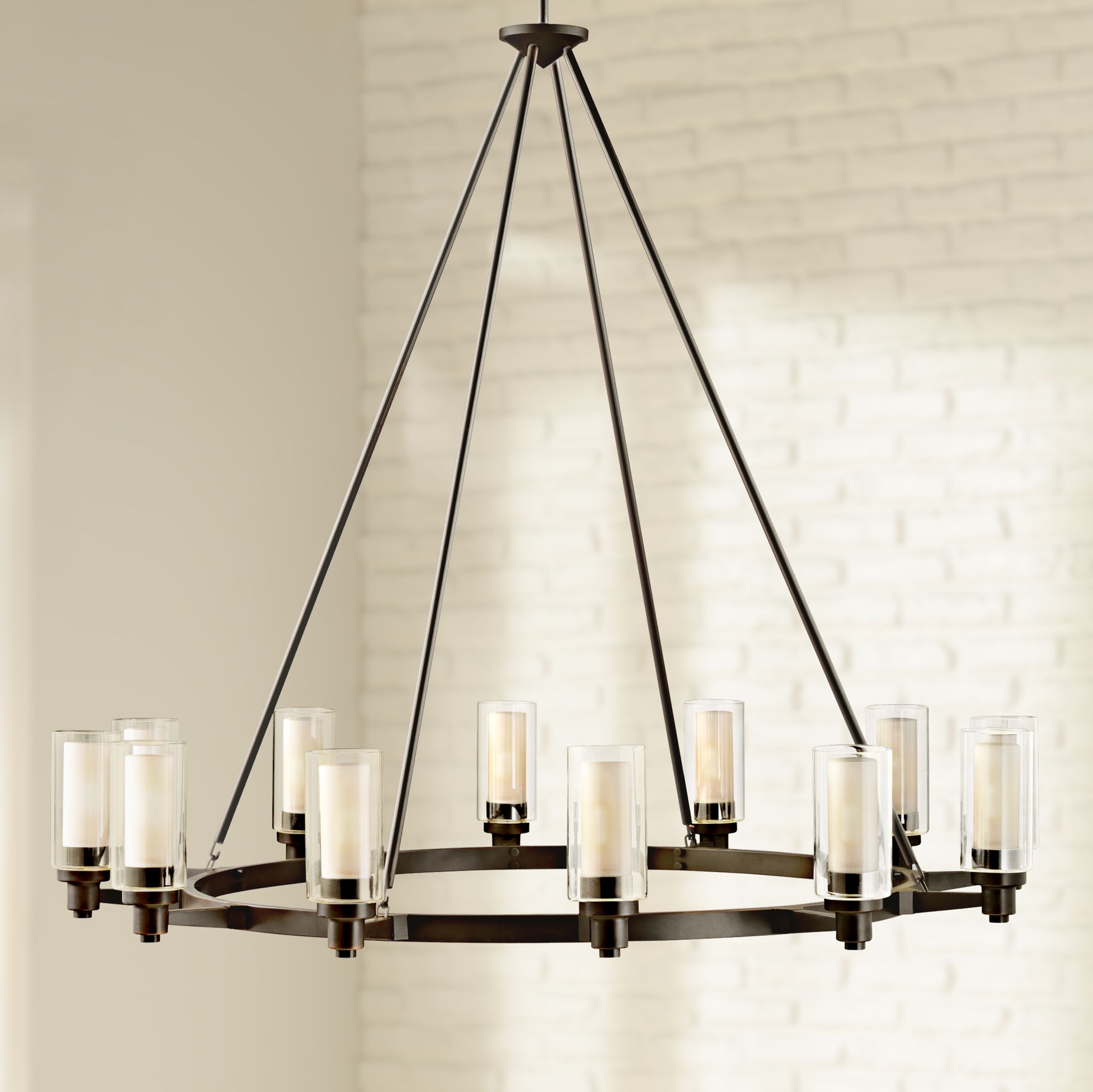 Kichler Chandeliers Structures Lacey Hendrik Chandelier By Kichler   Circolo 44 And One Half Wide Olde Bronze Wagon Wheel Chandelier  80758cropped 