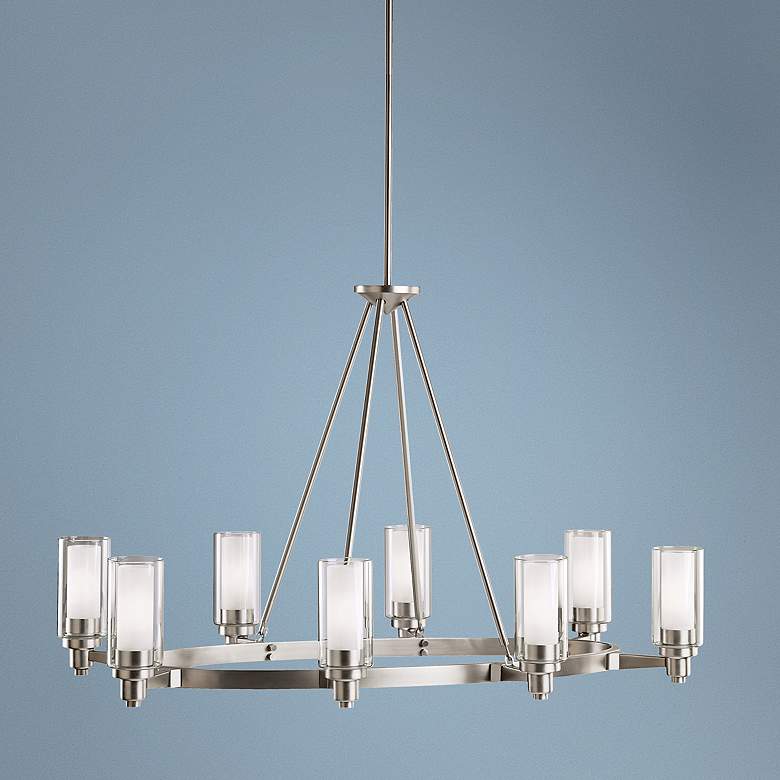 Image 2 Circolo Collection Nickel 35 1/2 inch Wide Oval Chandelier