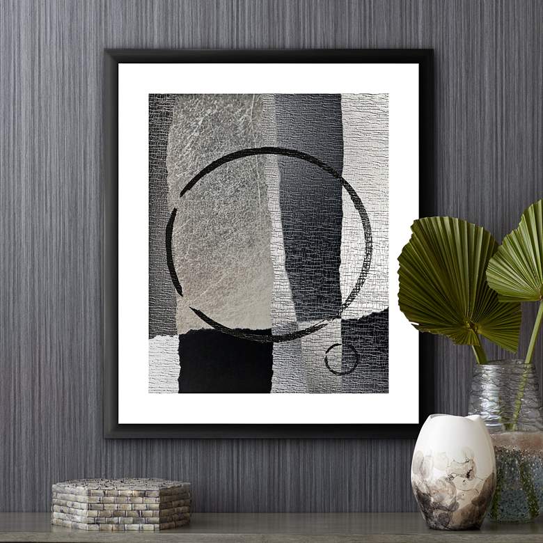 Circular Gray I 26&quot; High Framed Giclee Wall Art