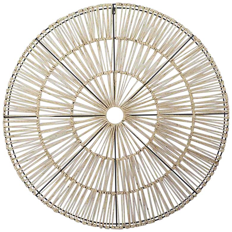 Image 2 Circulation 39" Round Metal and Natural Wall Sculpture