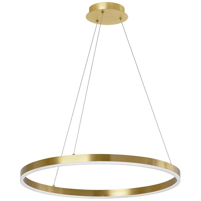Image 1 Circulo 24 inch Wide Aged Brass 34W Chandelier
