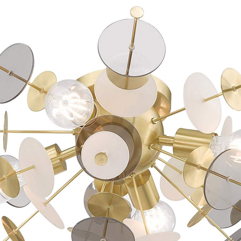 Image 3 Circulo 24" Wide Modern Semi-Flushmount Brass Ceiling Light more views
