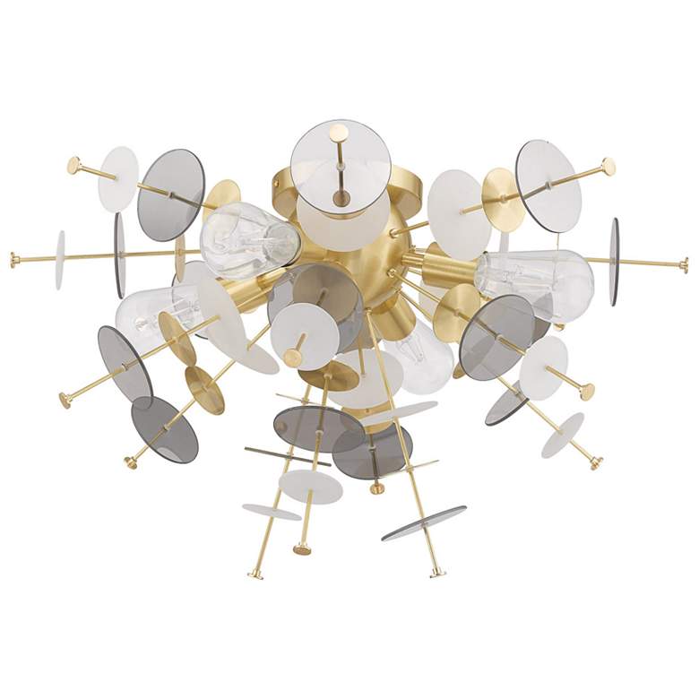 Image 4 Circulo 24" Wide Modern Semi-Flushmount Brass Ceiling Light more views