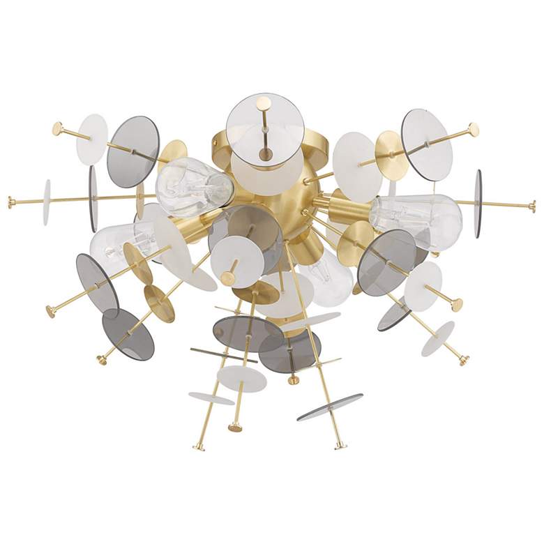 Image 4 Circulo 24 inch Wide Modern Semi-Flushmount Brass Ceiling Light more views