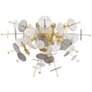 Circulo 24" Wide Modern Semi-Flushmount Brass Ceiling Light