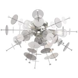 Circulo 24" Wide Modern Semi-Flushmount Chrome Ceiling Light
