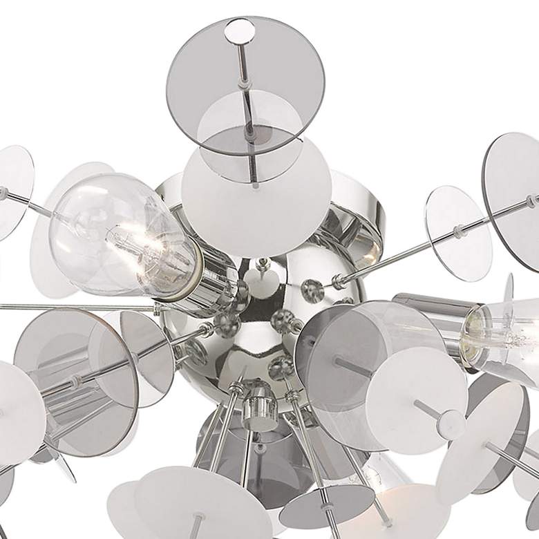 Image 3 Circulo 24 inch Wide Modern Semi-Flushmount Chrome Ceiling Light more views