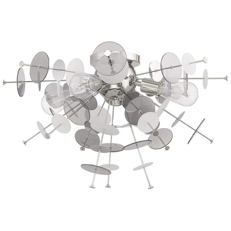 Image 4 Circulo 24" Wide Modern Semi-Flushmount Chrome Ceiling Light more views